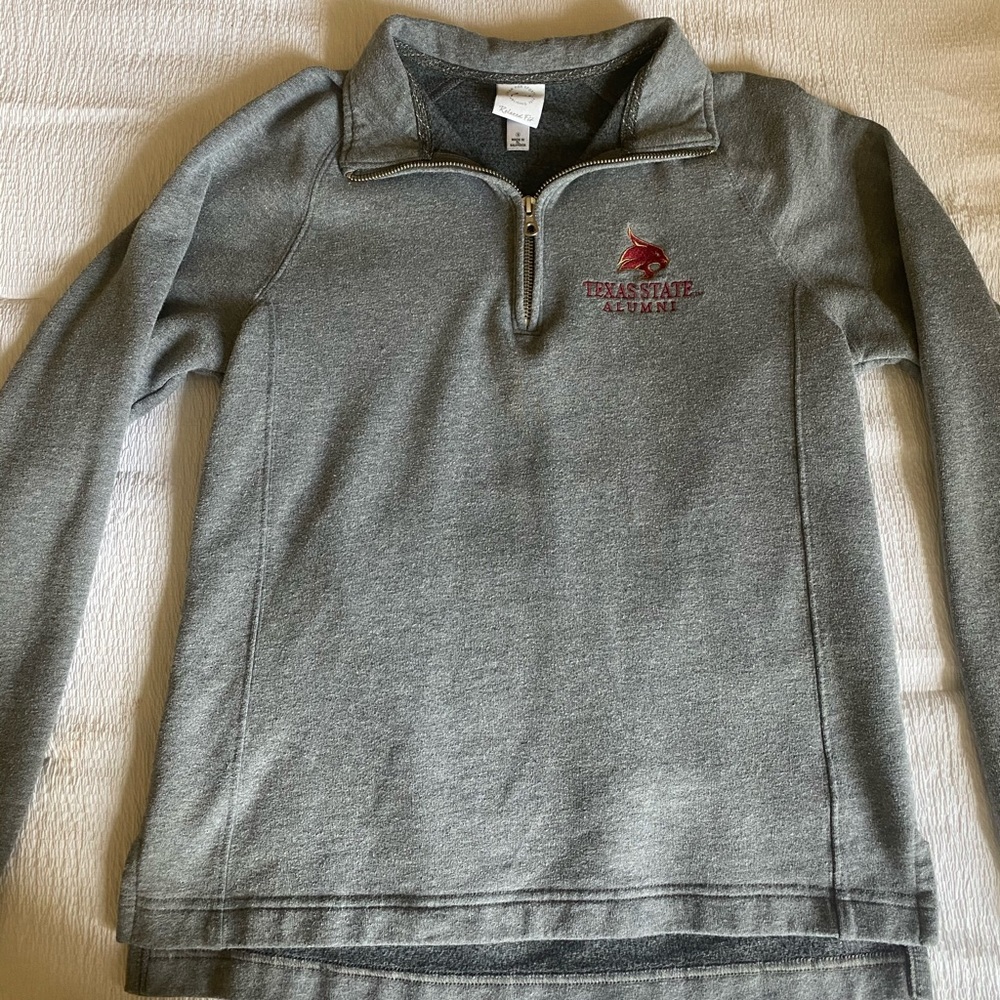 texas state half zip crewneck